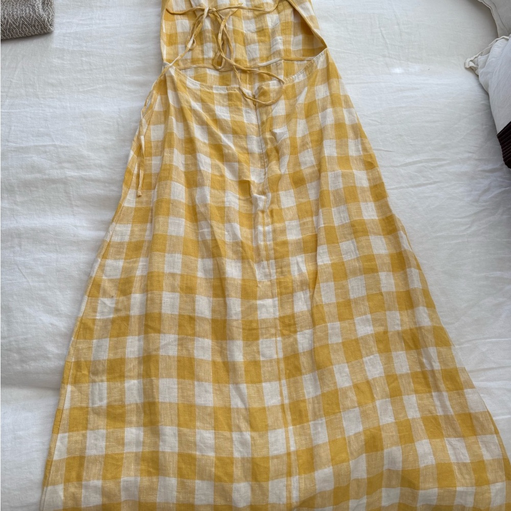 Reformation Yellow Check Backless Dress - Picture 4 of 4
